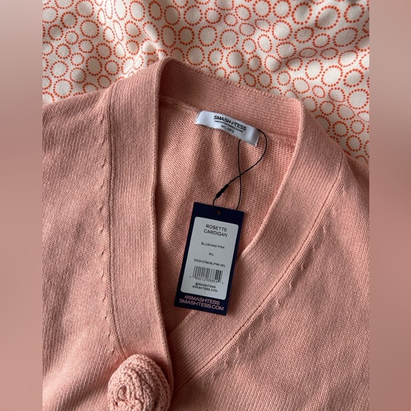 Smash + Tess Rosette Cardigan in Blushing Pink - Picture 3 of 10